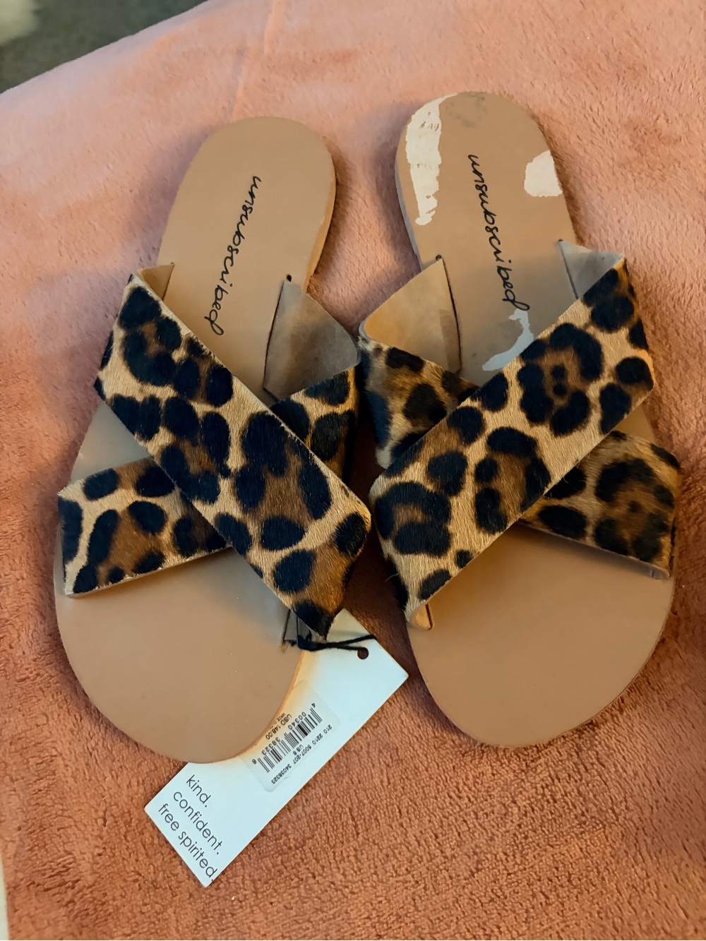 Unsubscribed Ponyhair Animal Print Slides